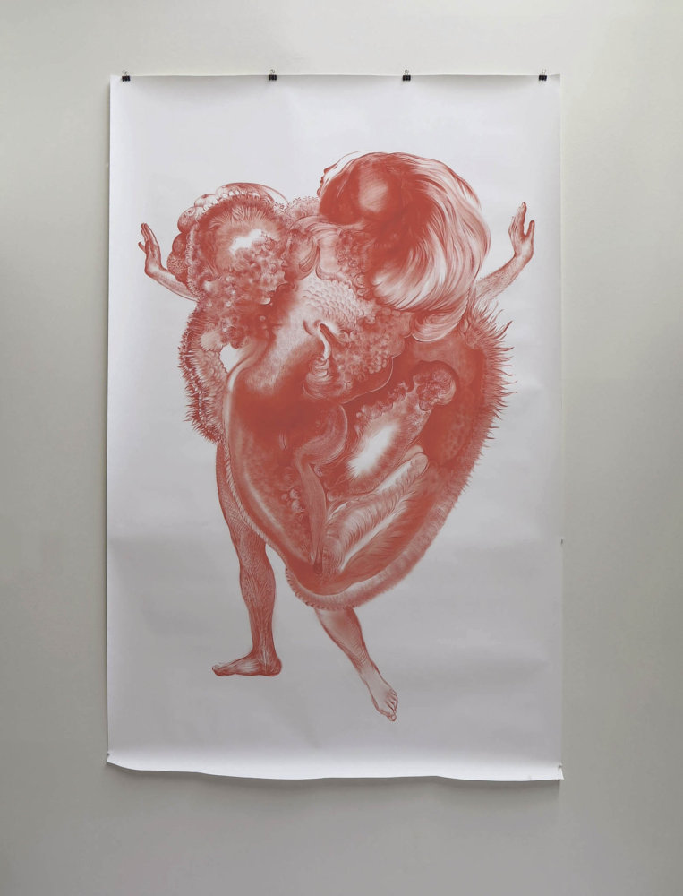 Open Heart, 2016, 240×150 cm, olej na papíře Open Heart, 2016, 240×150 cm, olej na papíře