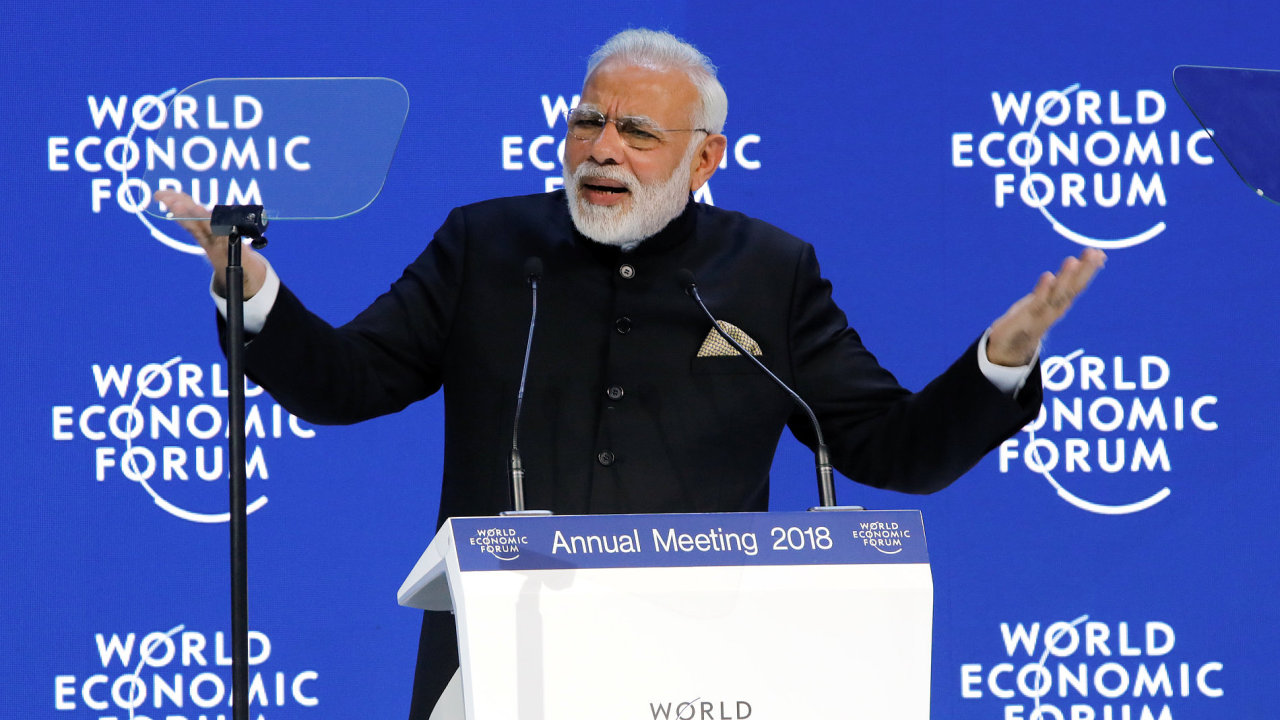 Svìtové ekonomické fórum v Davosu, indický premiér Narendra Modi