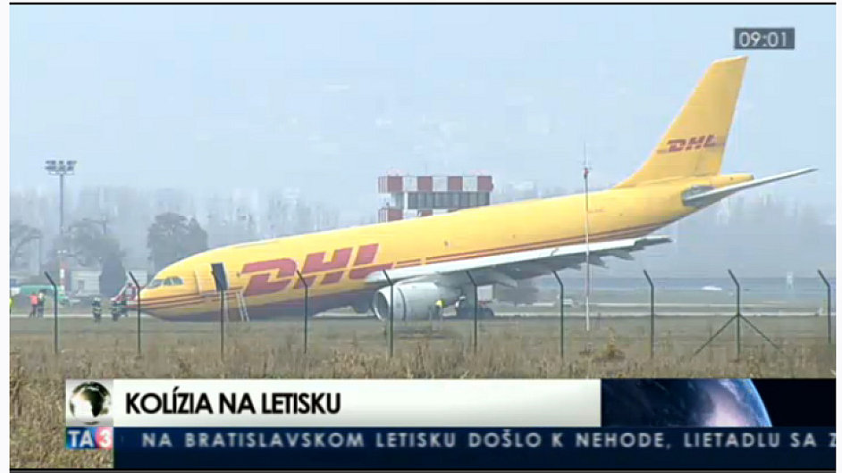 Nehoda letadla DHL na Bratislavskm letiti