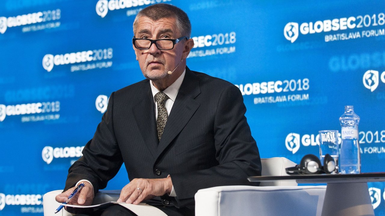 Premiér v demisi Andrej Babiš na mezinárodní bezpeènostní konferenci Globsec v Bratislavì.