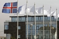 Islandsk vlajka a banka