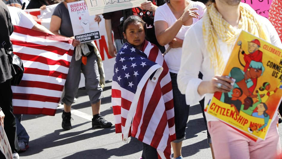 Demonstrace za prva imigrant ijcch v USA