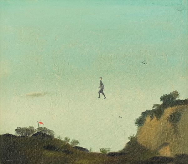 Kamil Lhot&aacute;k: Mu� zbaven&yacute; t&iacute;�e, 1942, olej, pl&aacute;tno, 30 x 33 cm