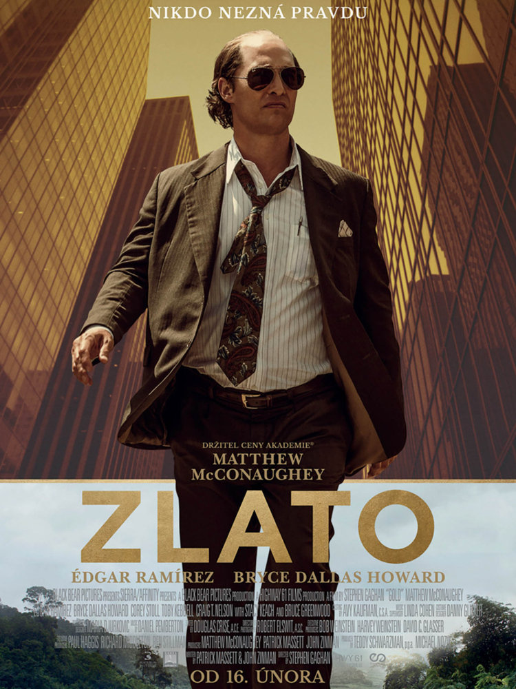 Ve filmu Zlato hraje McConaughey „obyčejného chlapa Kennyho Wellse, snílka a trochu outsidera, který však touží vyhrát“.