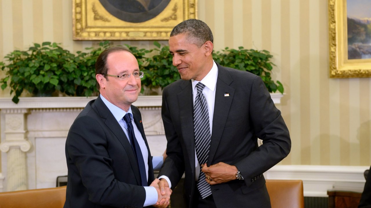 Francois Hollande a Barack Obama v Blm dom