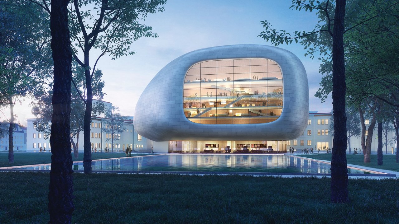 Vtzn projekt americkho architekta Stevena Holla na pebudovn ostravsk Koncertn haly.