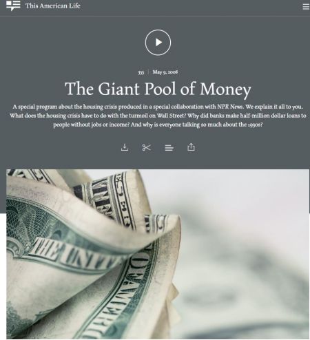 Giant Pool of Money NPR upr