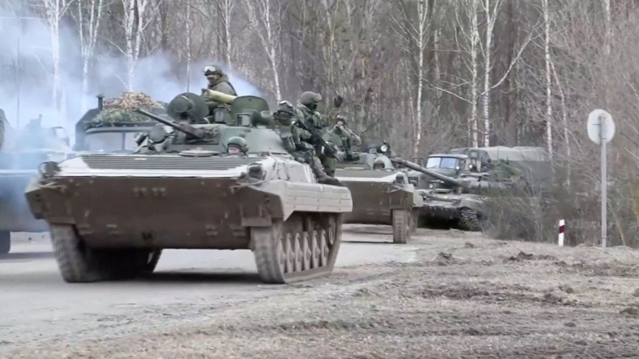 Rusk tanky u Kyjeva.
