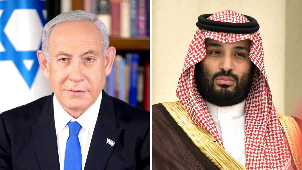 Benjamin Netanjahu a Muhammad bin Salmán