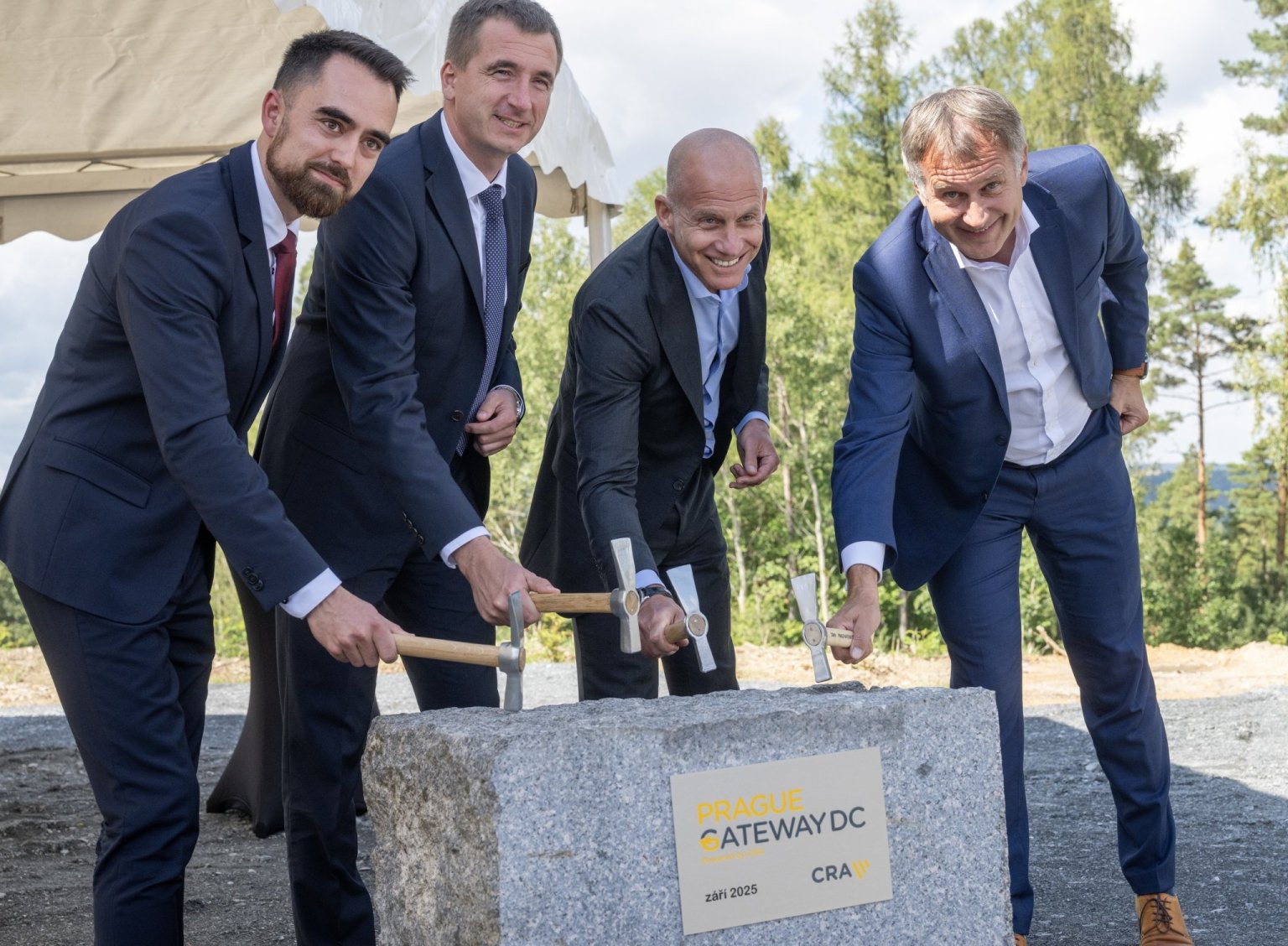 Položení základního kamene Prague Gateway DC v září 2025 (Foto: CRa) Položení základního kamene Prague Gateway DC v září 2025