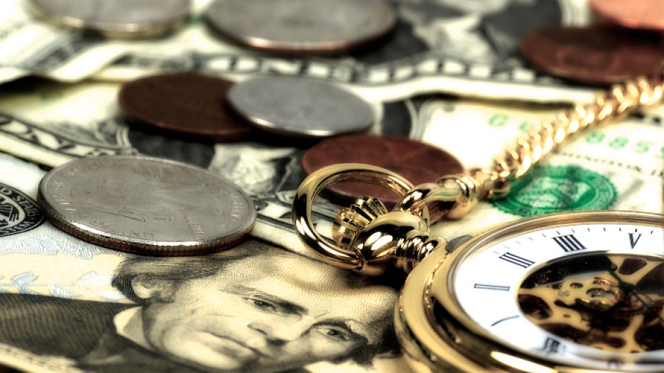 Penze, hodinky, dolar, ilustran foto