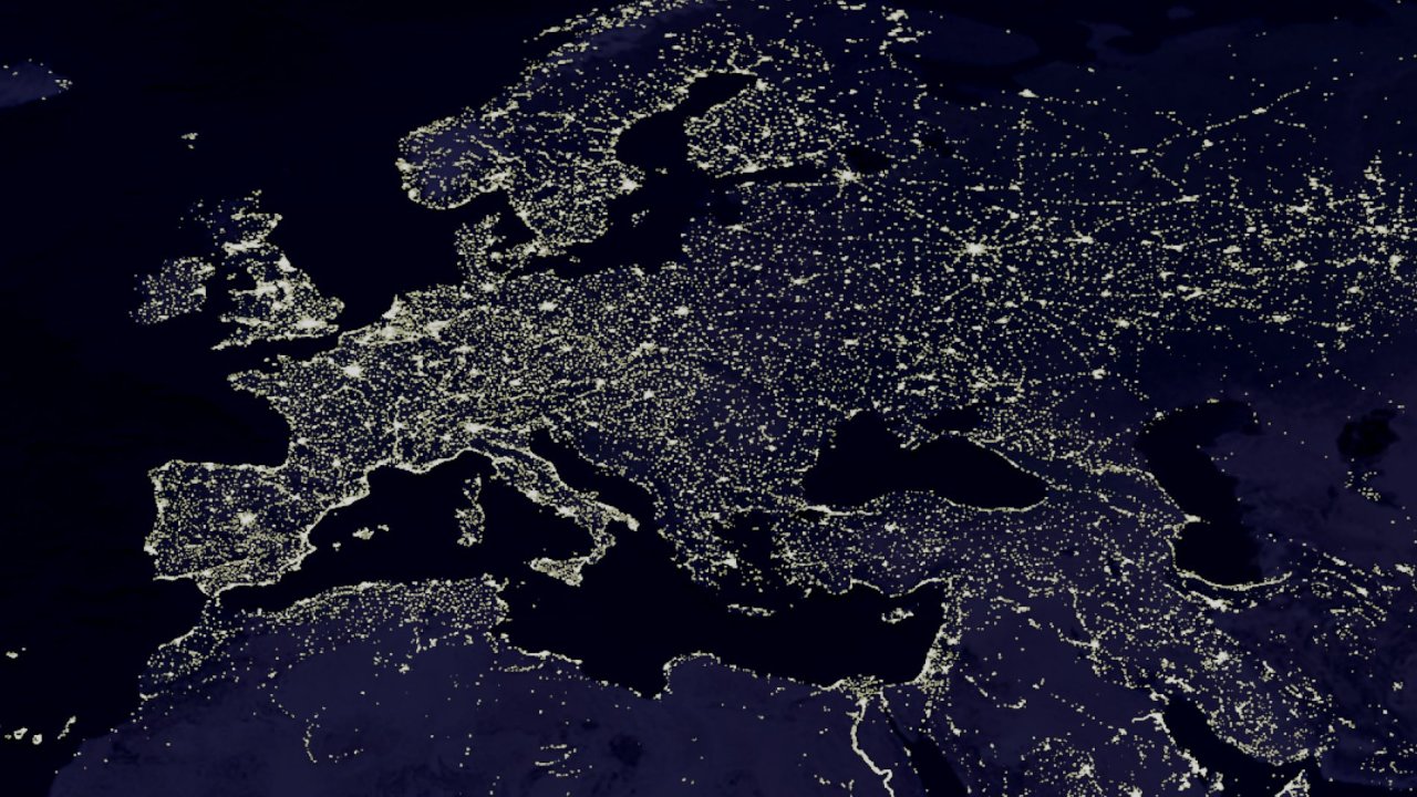 Evropa v noci - ilustran foto