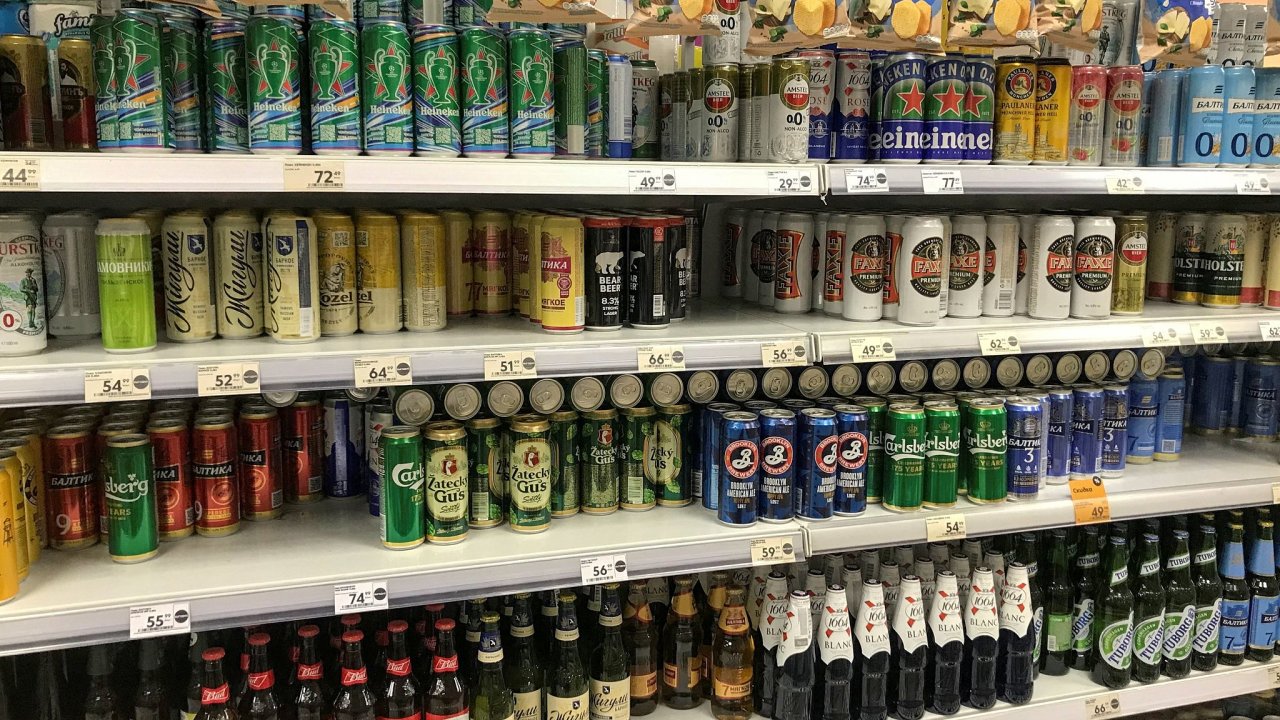 pivo, Rusko, supermarket