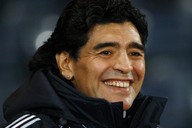 Diego Maradona na lavice argentinsk reprezentace.
