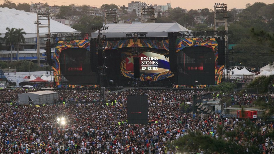 Rolling Stones na Kub vystoupili v ptek, koncert byl pro mstn zdarma.
