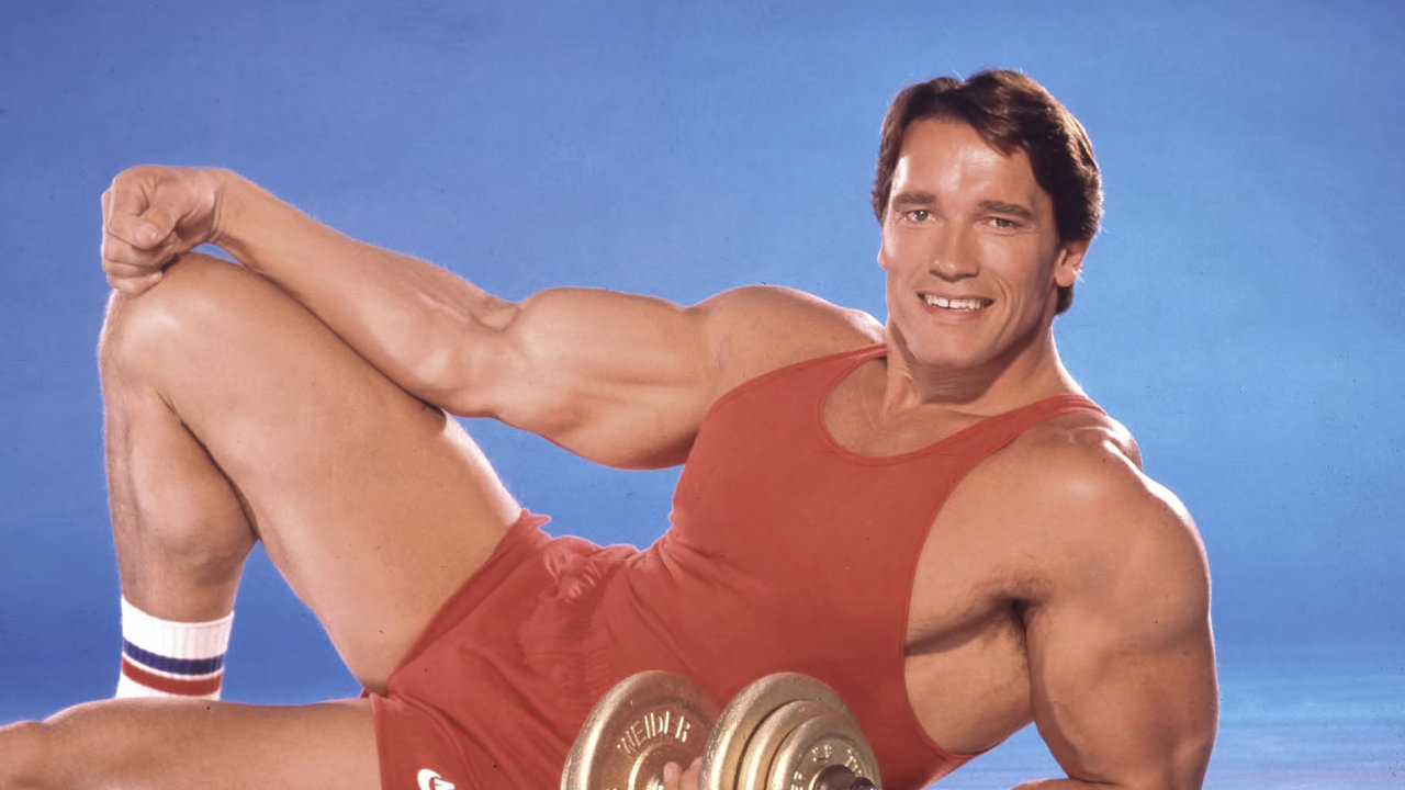 Arnold Schwarzenegger jako kulturistick ampion Mr. Olympia