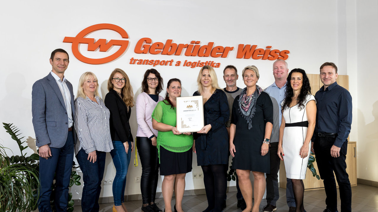 Tým Gebrüder Weiss pøevzal certifikát AAA Platinum Excellence.