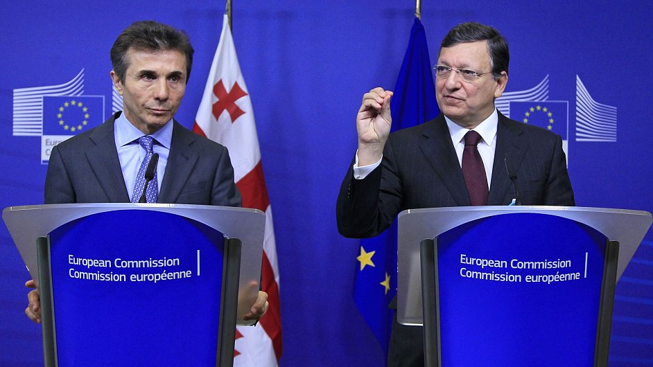 Gruznsk premir Bidzina Ivanivili se fem EK Barrosem