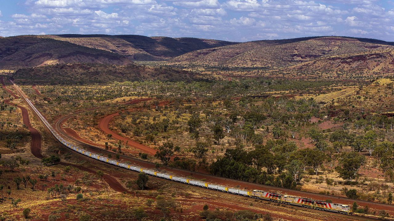 ilustra�n� foto � N�kladn� vlak spole�nosti Rio Tinto v Z�padn� Austr�lii.