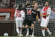 Marek Jarolm a Zdenk enkek se raduj z glu do st Ajaxu.