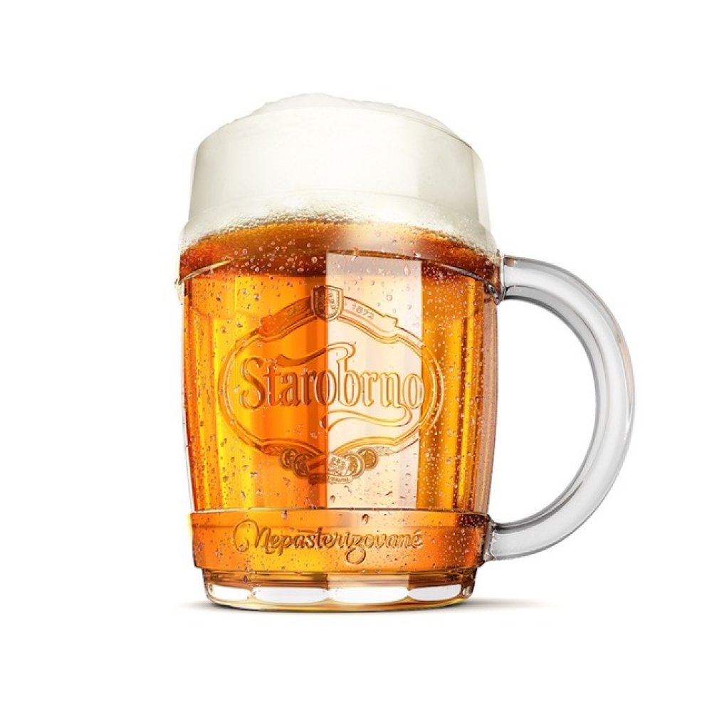 STAROBRNO Džbánek na pivo Starobrno, automatické lisované sklo, 2015.