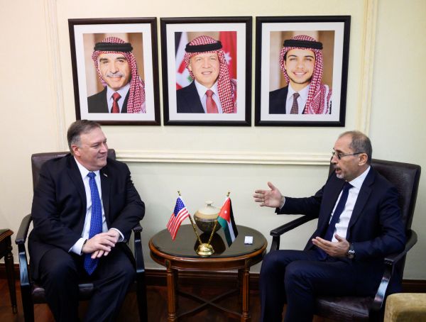 Americký ministr zahraničí Mike Pompeo se v Ammánu setkal se svým jordánským protějškem Ajmánem Safadím.