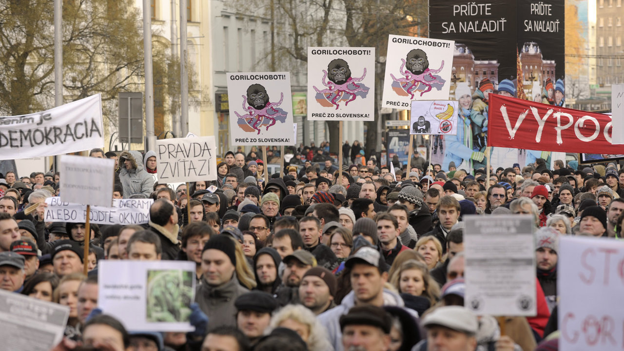 Protesty proti korupn kauze Gorila v Bratislav, 27. ledna