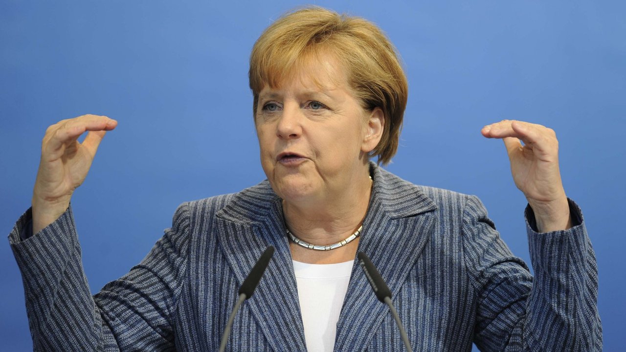 Nmeck kanclka Angela Merkelov  na shromdn svch konzervativnch kesanskch demokrat (CDU) ve Schwerinu.