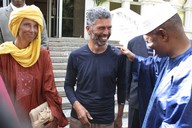 Andrea Kloiberov a Wolfang Ebner se po proputn vtaj s prezidentem Mali Amadouem Toumanim Tourem