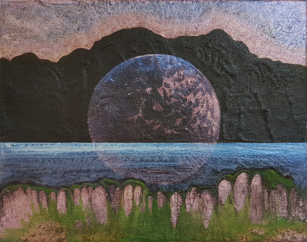 Veronika Holcová: Bowl, akryl a olej na plátně, 20 x 25 cm, 2016.
