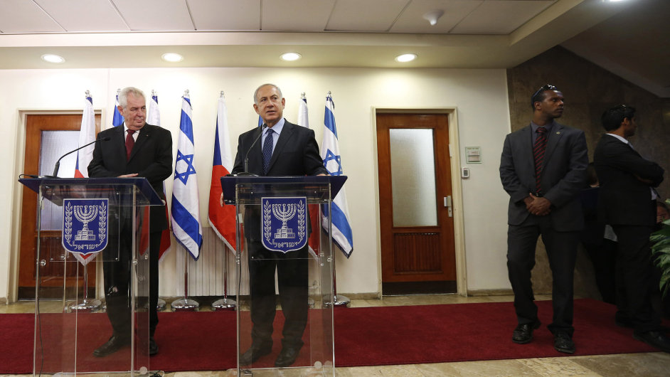 Prezident Milo Zeman a izraelsk premir Benjamin Netanjahu.
