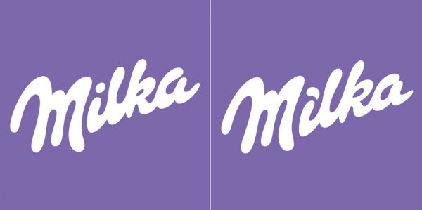 Logo Milky před a po Logo Milky před a po