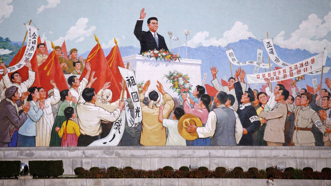 Nstnn malba v severokorejskm Pchjongjangu