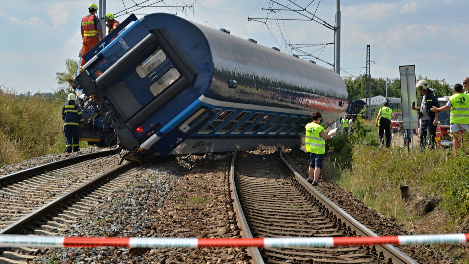 Nehoda, Horaovice, vlak, vykolejen