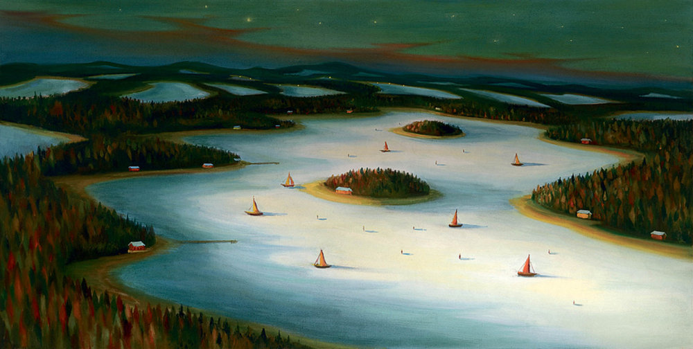 Zamrzlé lodě, 2016, 100 × 200 cm