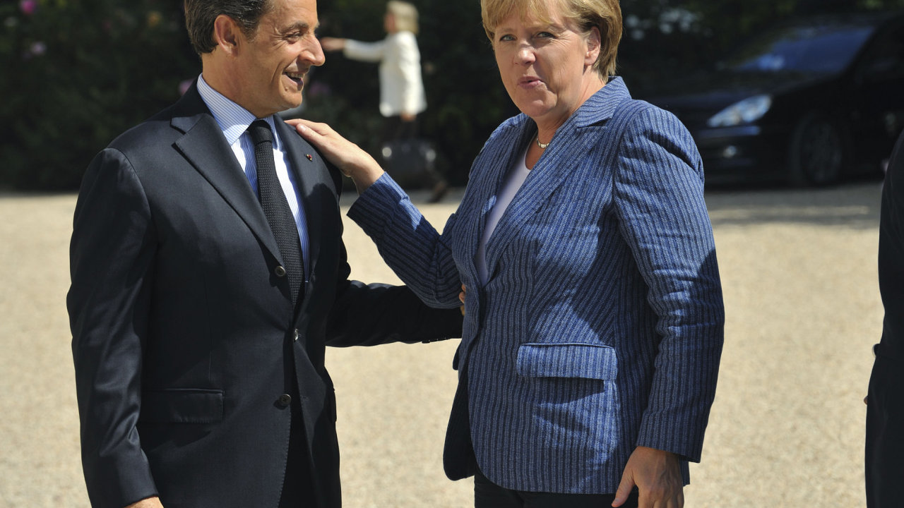 Nmeck kanclka Angela Merkelov a francouzsk prezident Nicolas Sarkozy