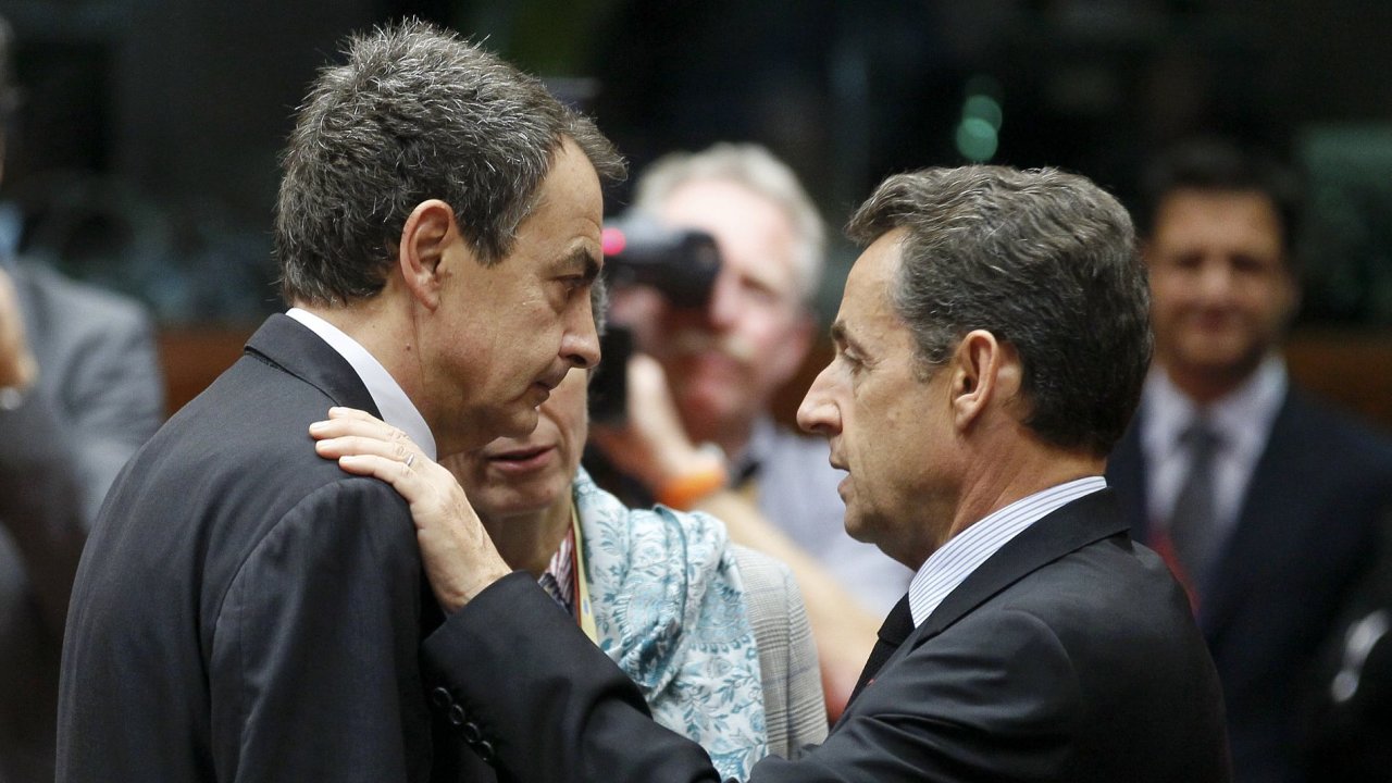 panlsk premir Zapatero a francouzsk prezident Sarkozy