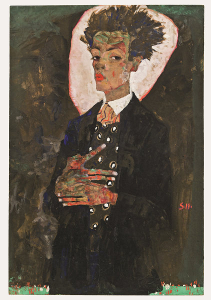 Egon Schiele: Self-Portrait with Peacock Waistcoat, 1911