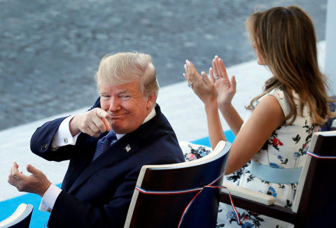 Trump, Macron, návštěva
