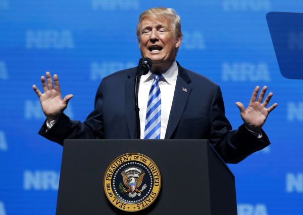 President Donald Trump speaks at the National Rifle Association-Institute for Legislative Action Leadership Forum in Dallas