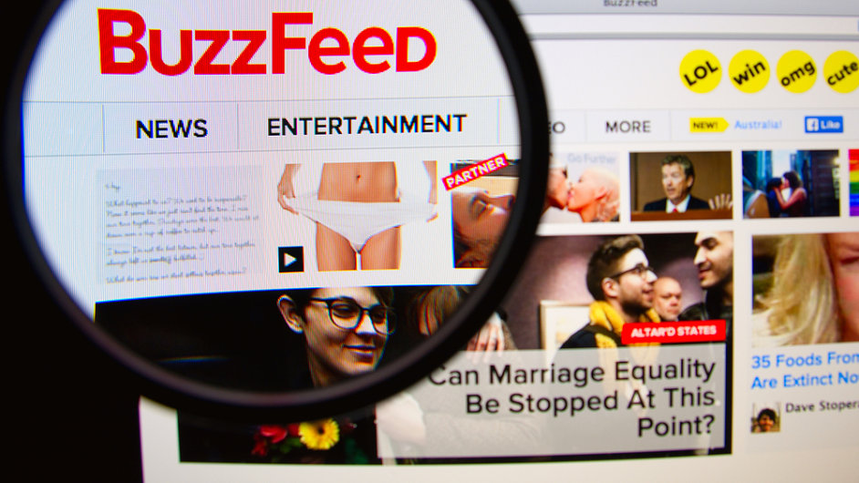 Domovsk strnka webu BuzzFeed.