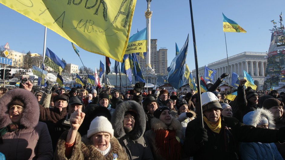 Demonstrace na Ukrajin