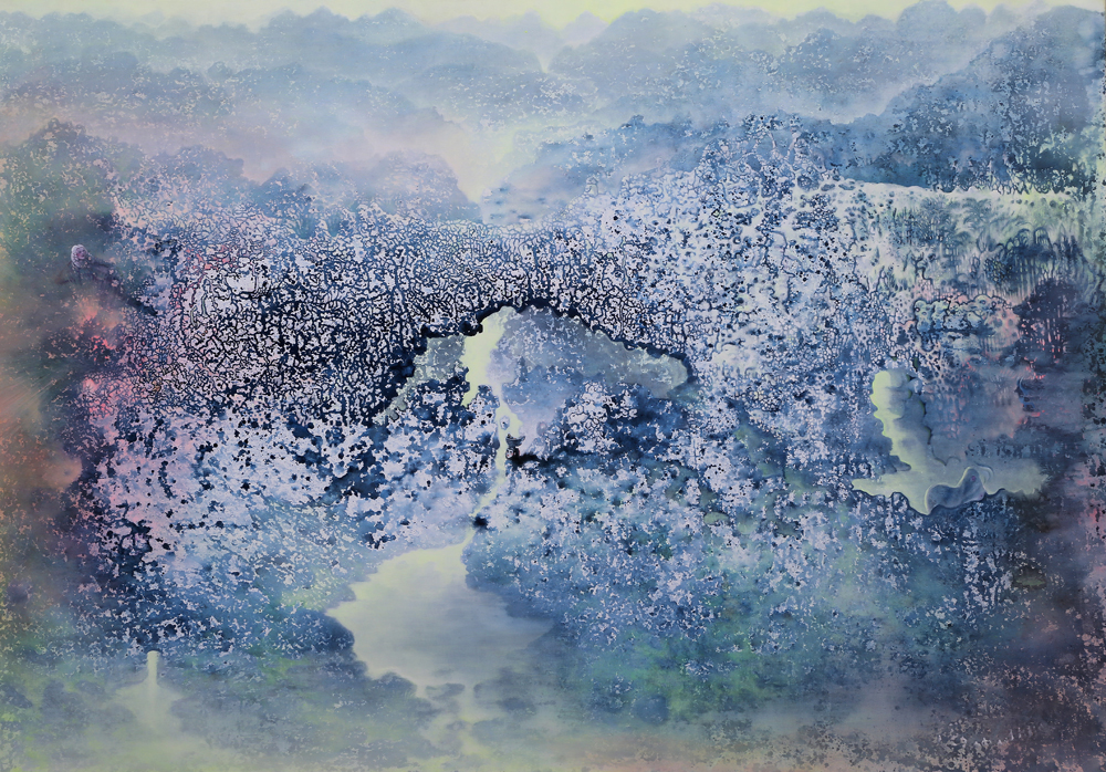 Veronika Holcová: Homo Spiritualis, akryl a olej na plátně, 140 x 200 cm