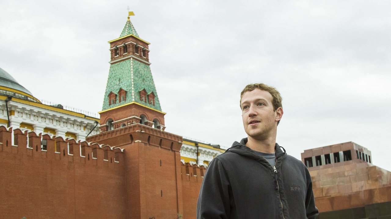 Mark Zuckerberg na Rudm nmst v Moskv.