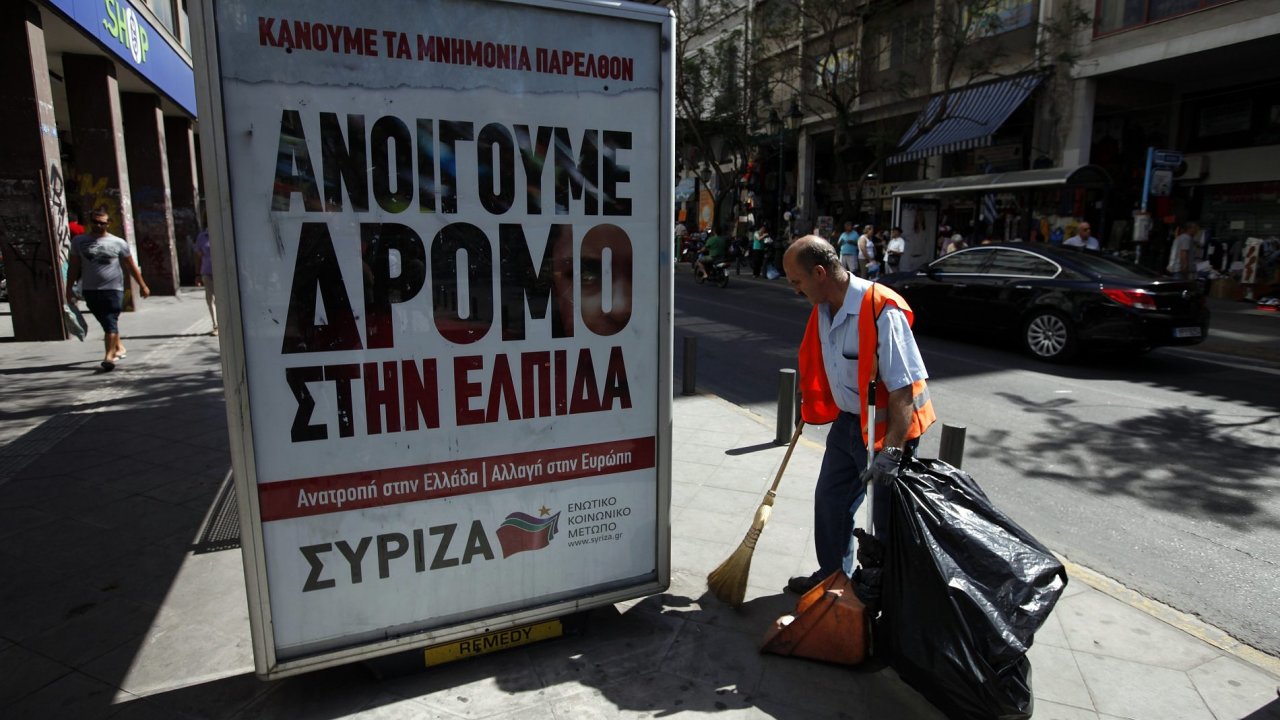 Plakt radikln levicov strany SYRIZA hls: 