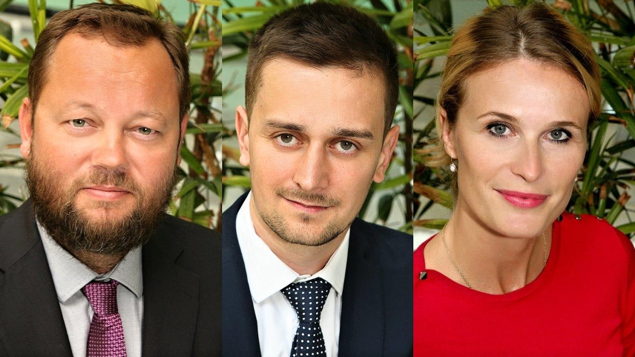 Roman Barinka, Martin Kaata a Alexandra Kosticov, advoktn, daov a PR tm poradensk skupiny Vilmkov Dudk & Partners