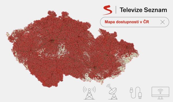 Mapa pokrytí Televize Seznam Mapa pokrytí Televize Seznam