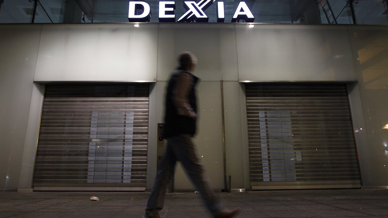 Banka Dexia v Bruselu - jedna z tch, kterou sanovaly penze daovch poplatnk