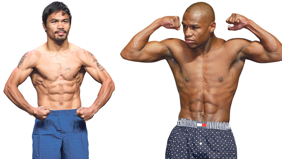 Za nkolik tdn, 2. kvtna, to pijde. Amerian Floyd Mayweather (vpravo) a Filipnec Manny Pacquiao nastoup k dlouho oekvanmu boxerskmu zpasu.