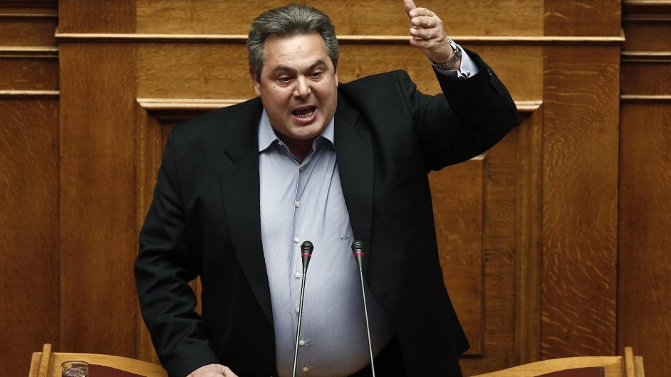 Panos Kammenos, eck ministr obrany a pedseda koalinch Nezvislch ek.
